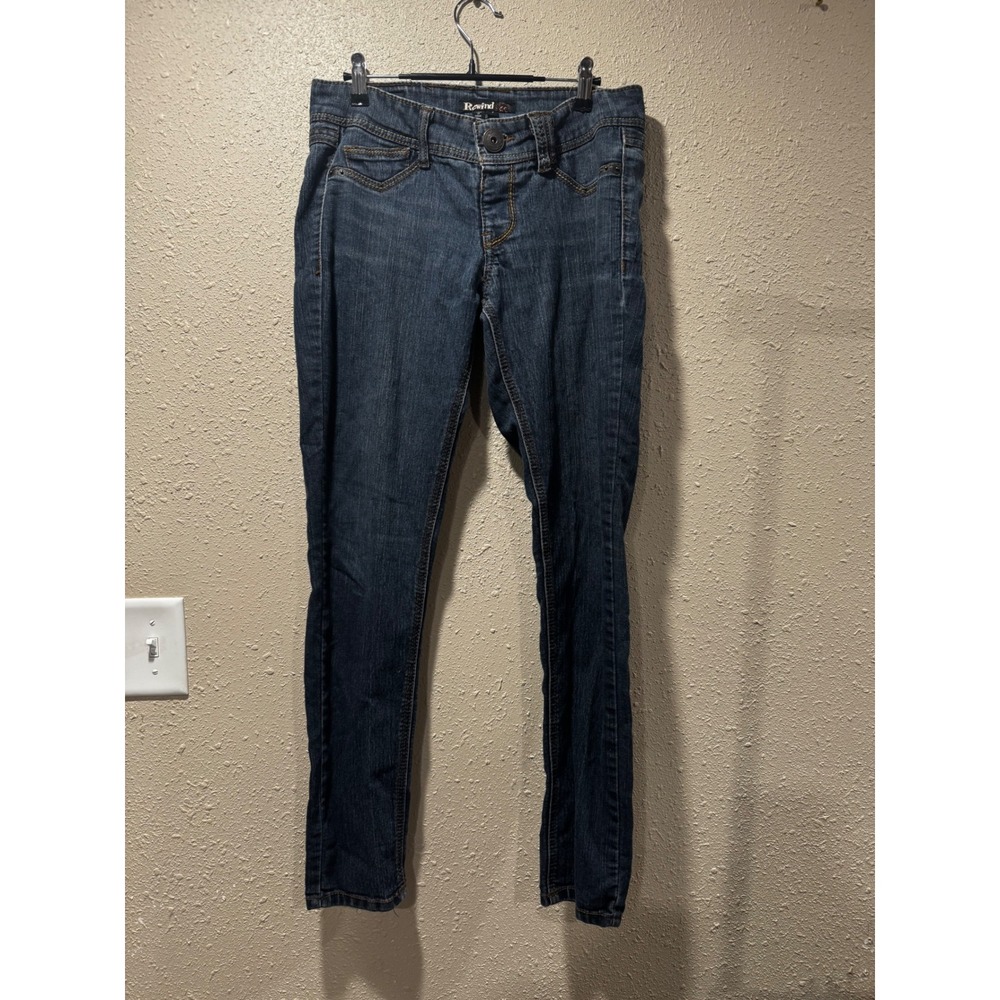 Rewind Womens Dark Wash Skinny Jeans Size 7 Blue Denim Stretch R181ARG